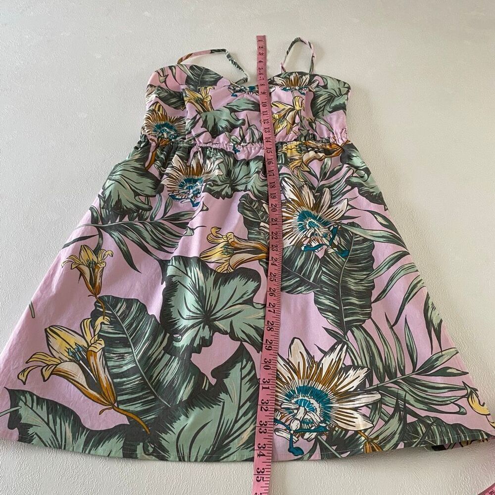 J.Crew Floral Sundress Small Pink Tropical Print Spaghetti Strap Summer Dress - Picture 5 of 8